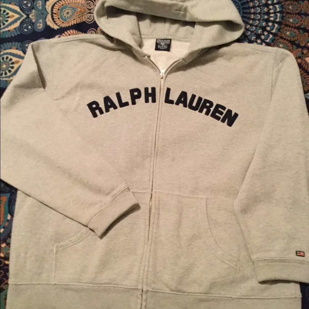 Ralph Lauren Hoodie XL Heather Grey EUC